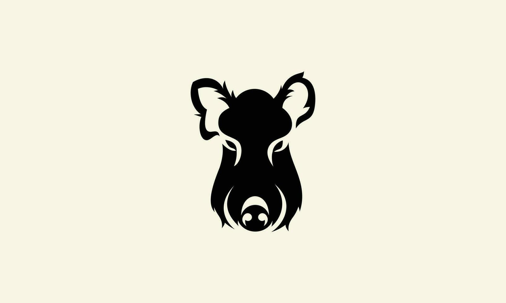 silhouette wild boar logo template vector