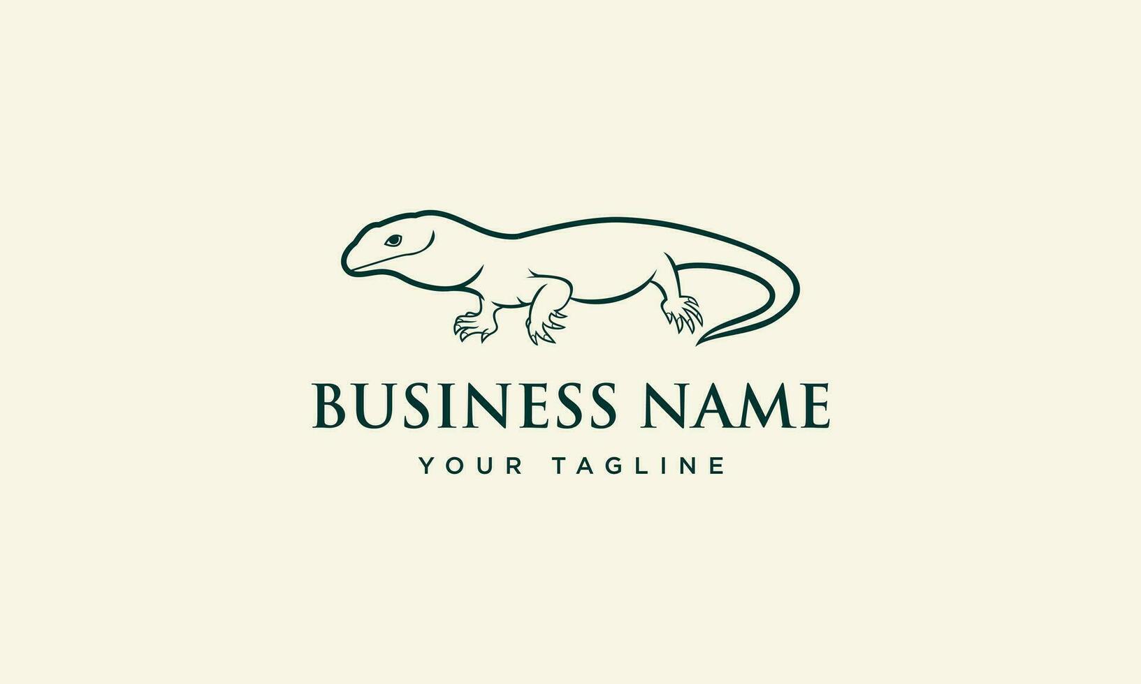 hand drawn reptile logo design vector