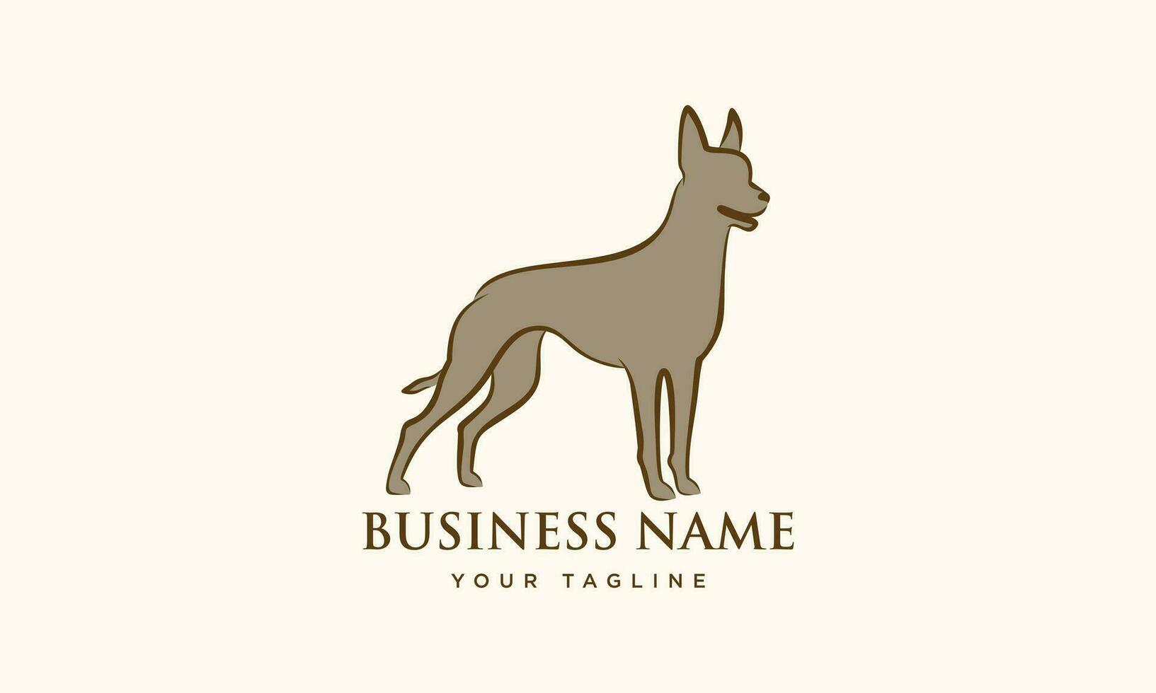 line art dog logo template vector