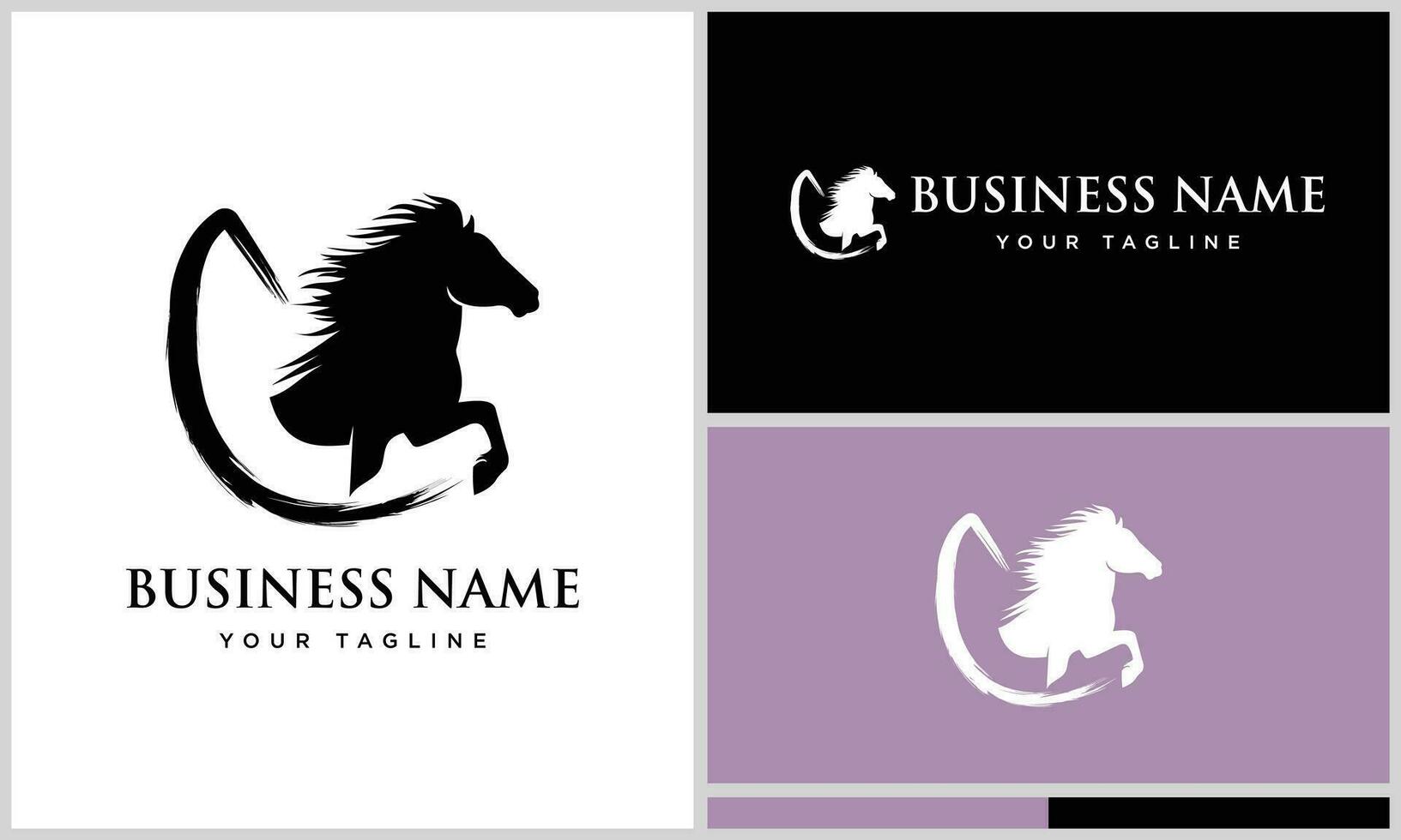 silhouette horse dressage logo design vector