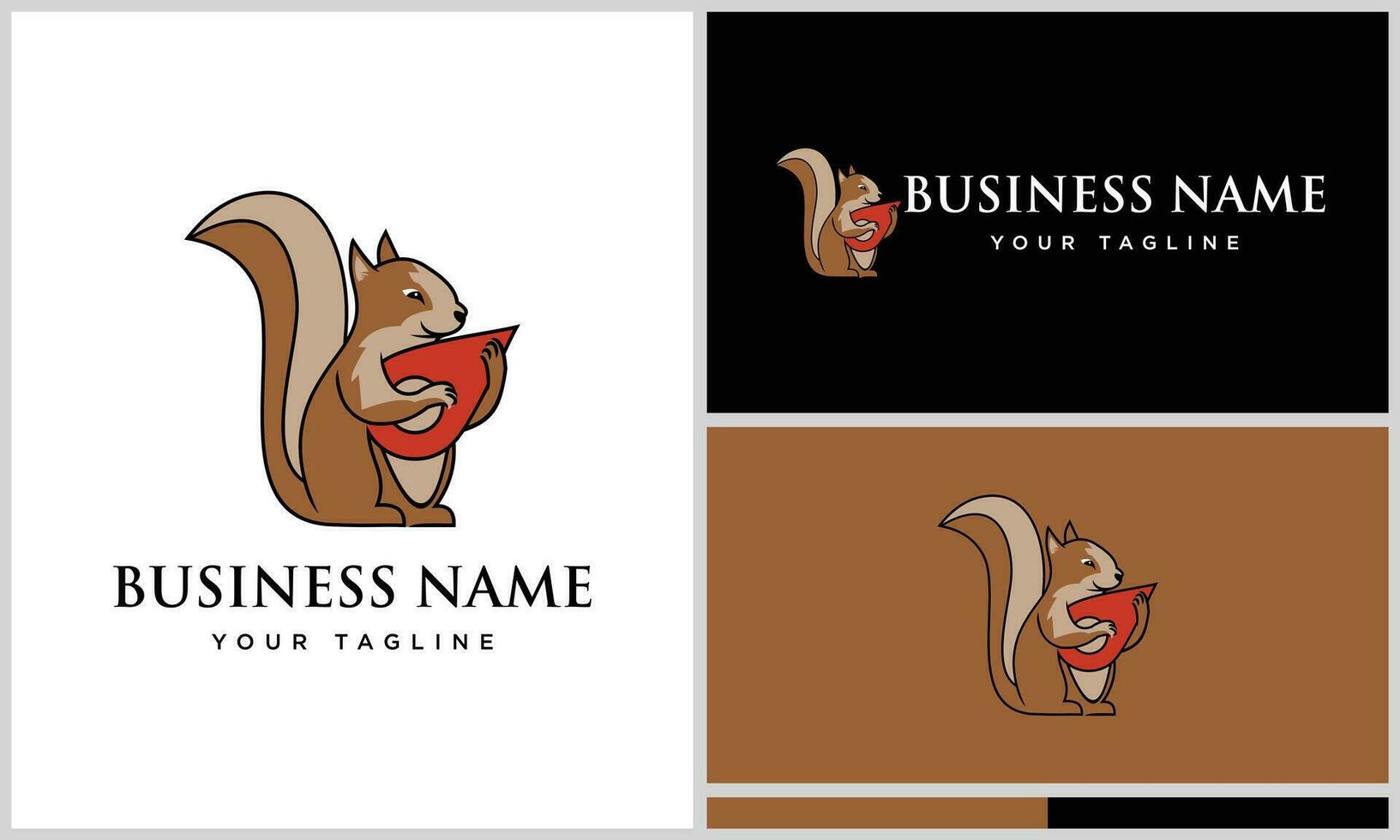 silhouette squirrel map location logo vector