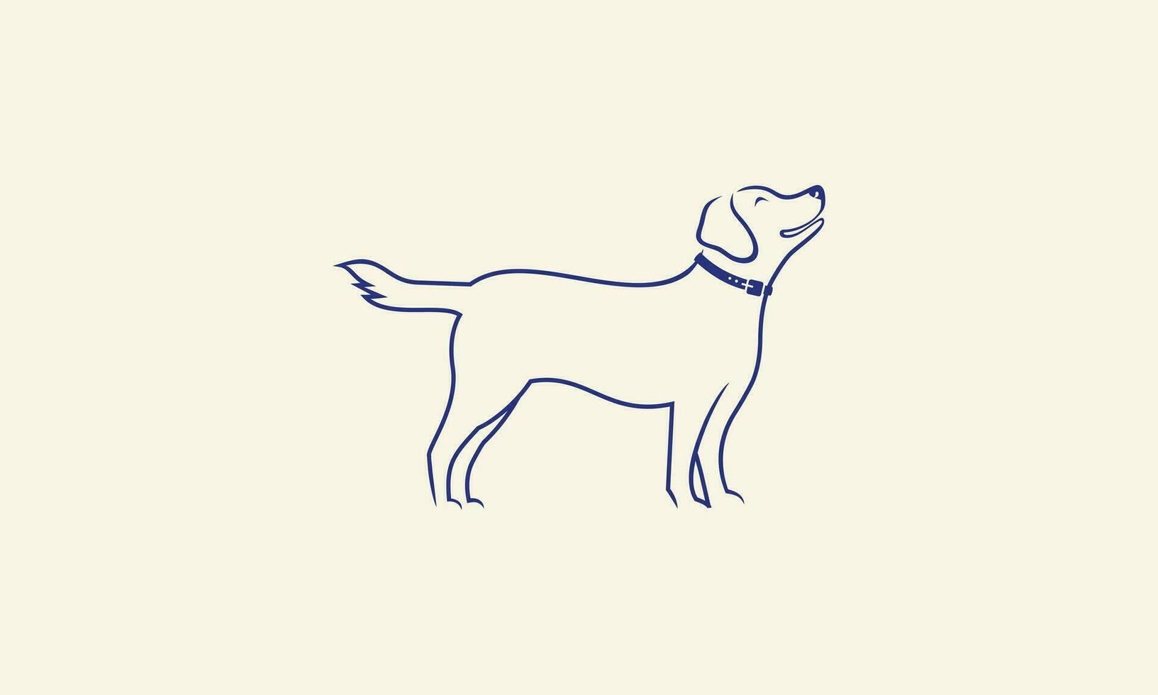 line art dog logo design vector