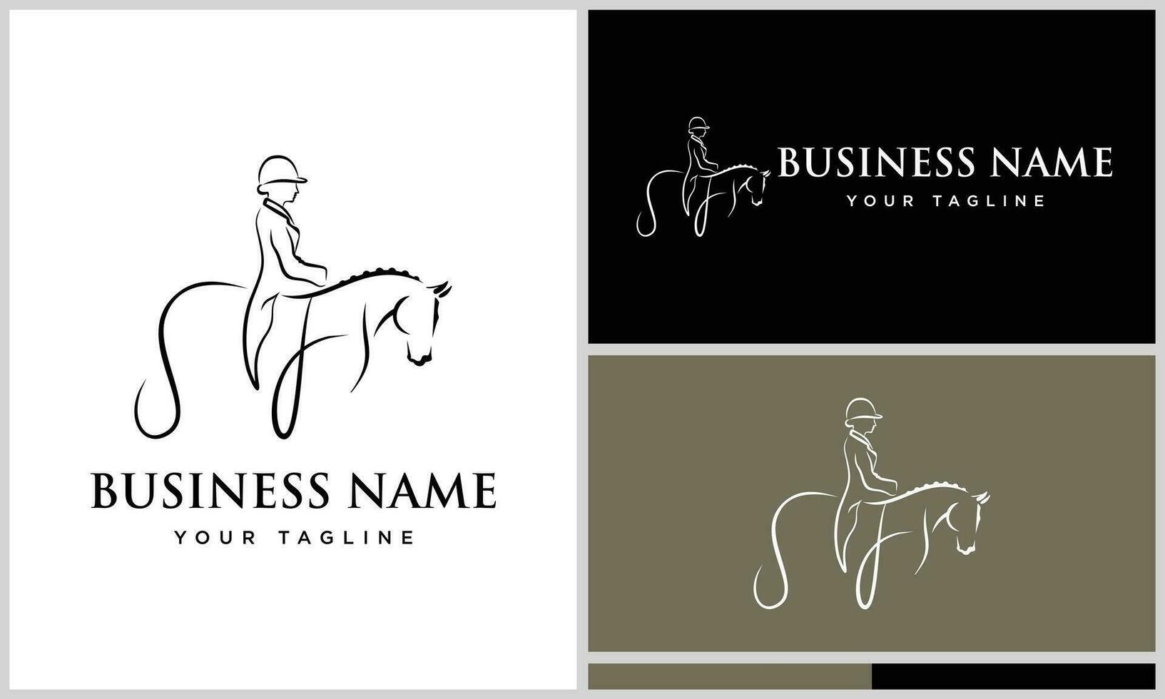 line art beautiful horse logo vector