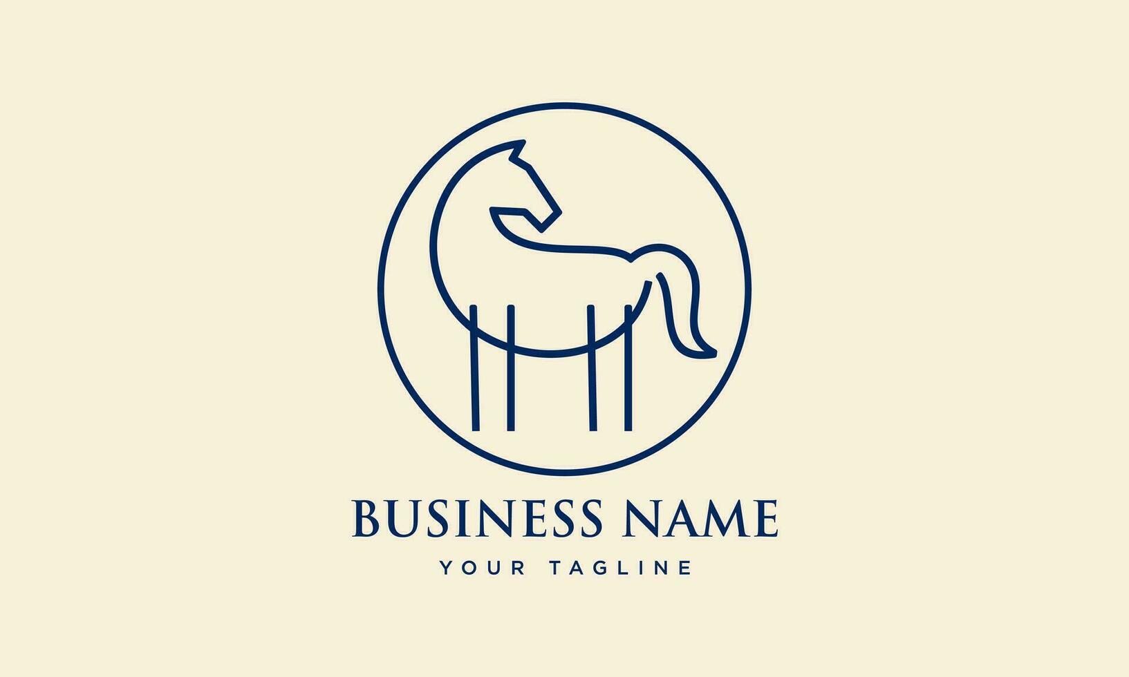 line art horse logo design vector