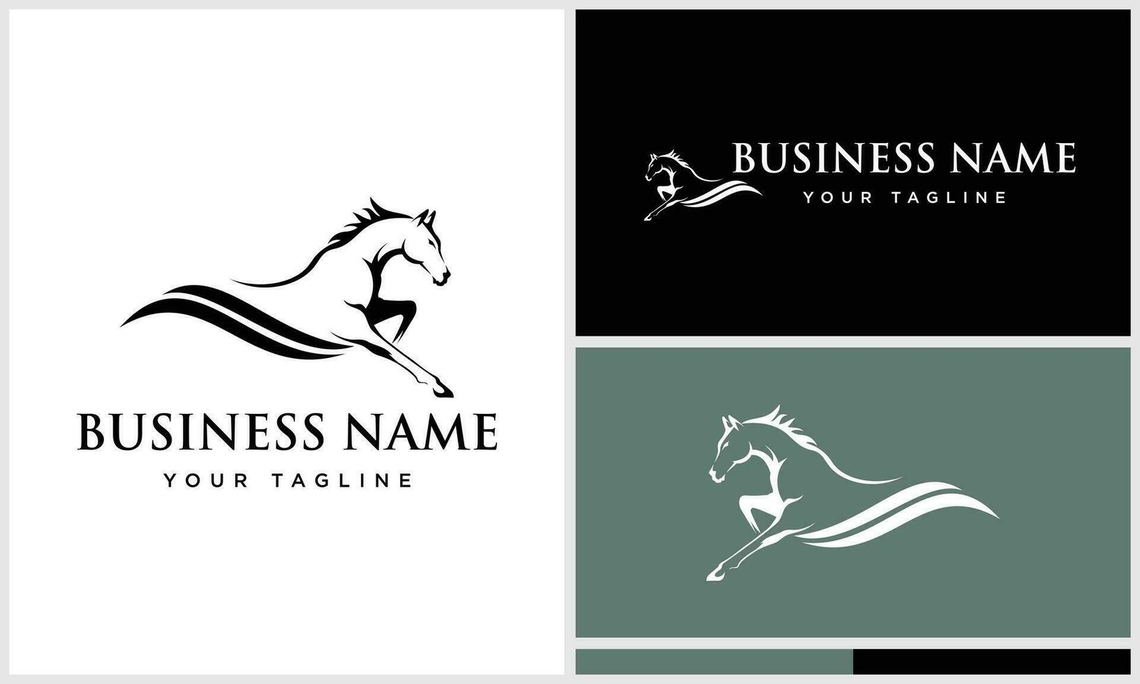 line art horse logo design vector