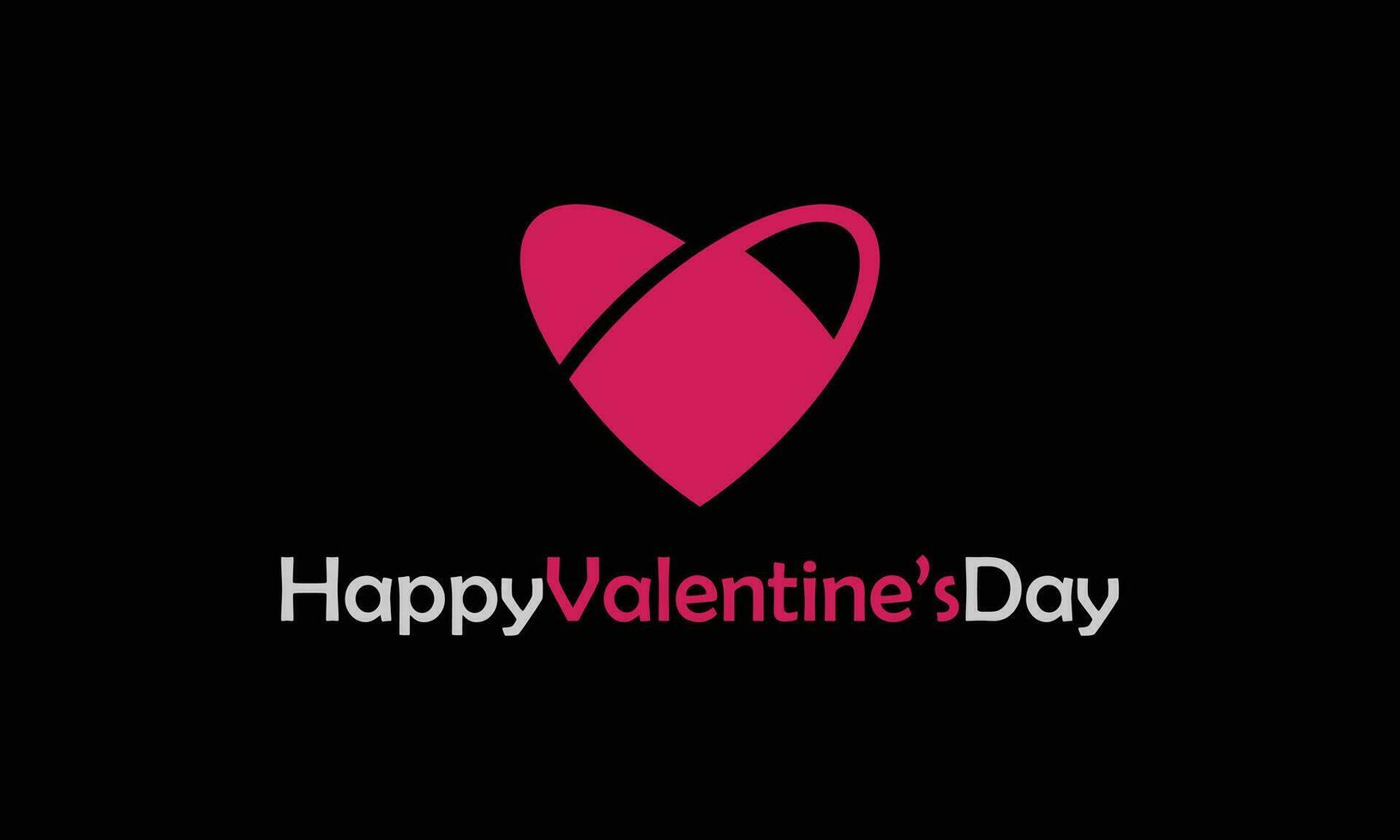 happy valentine's day logo template vector