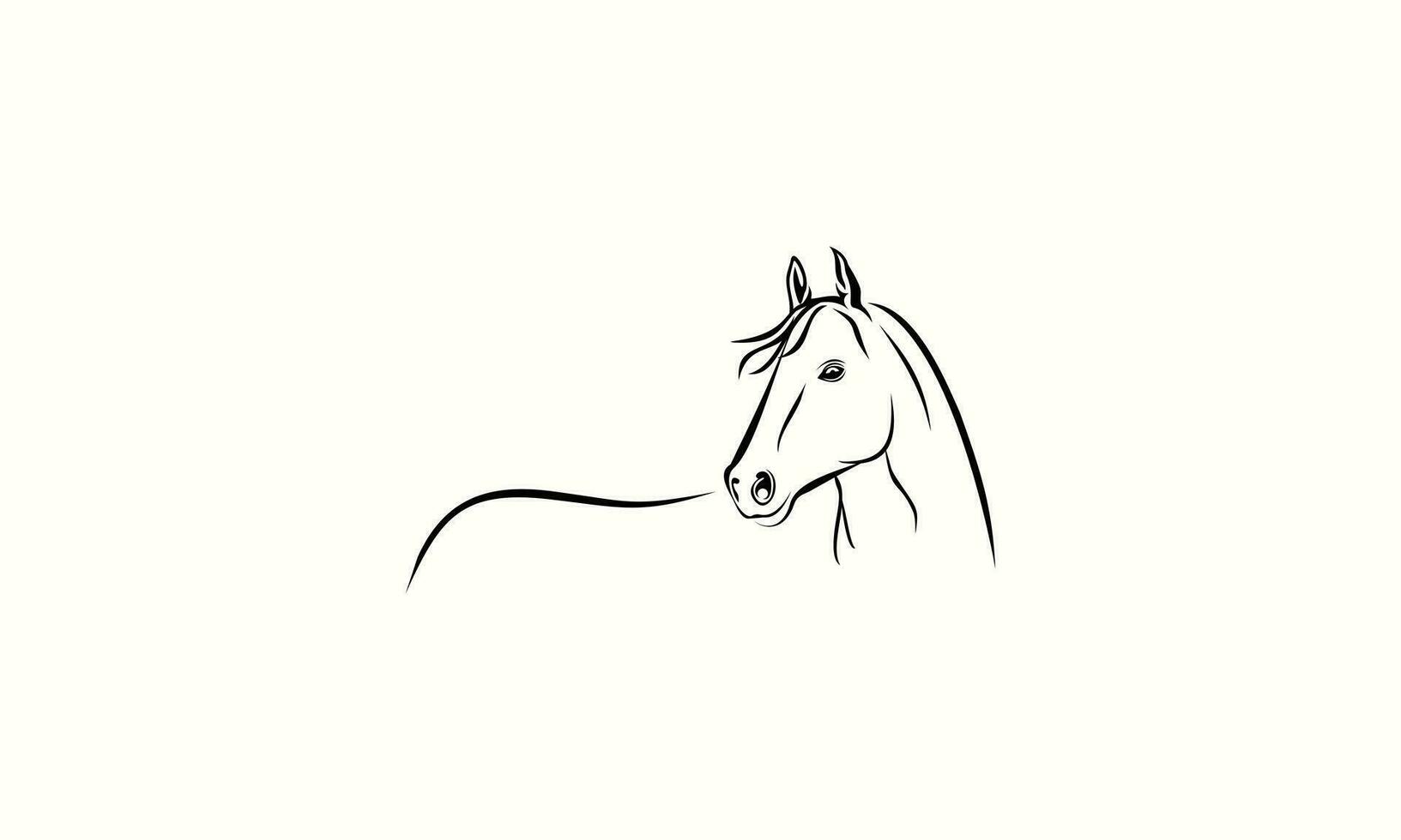 line art horse head logo vector