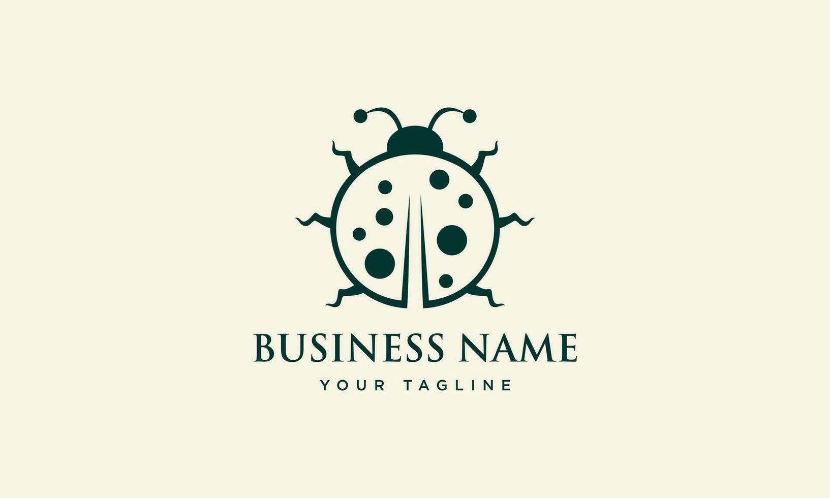 hand drawn ladybug logo design vector