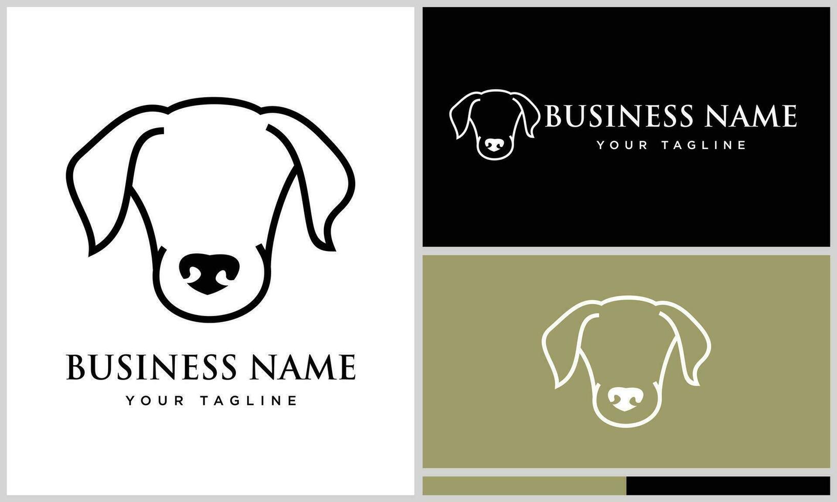 line art dog face logo vector