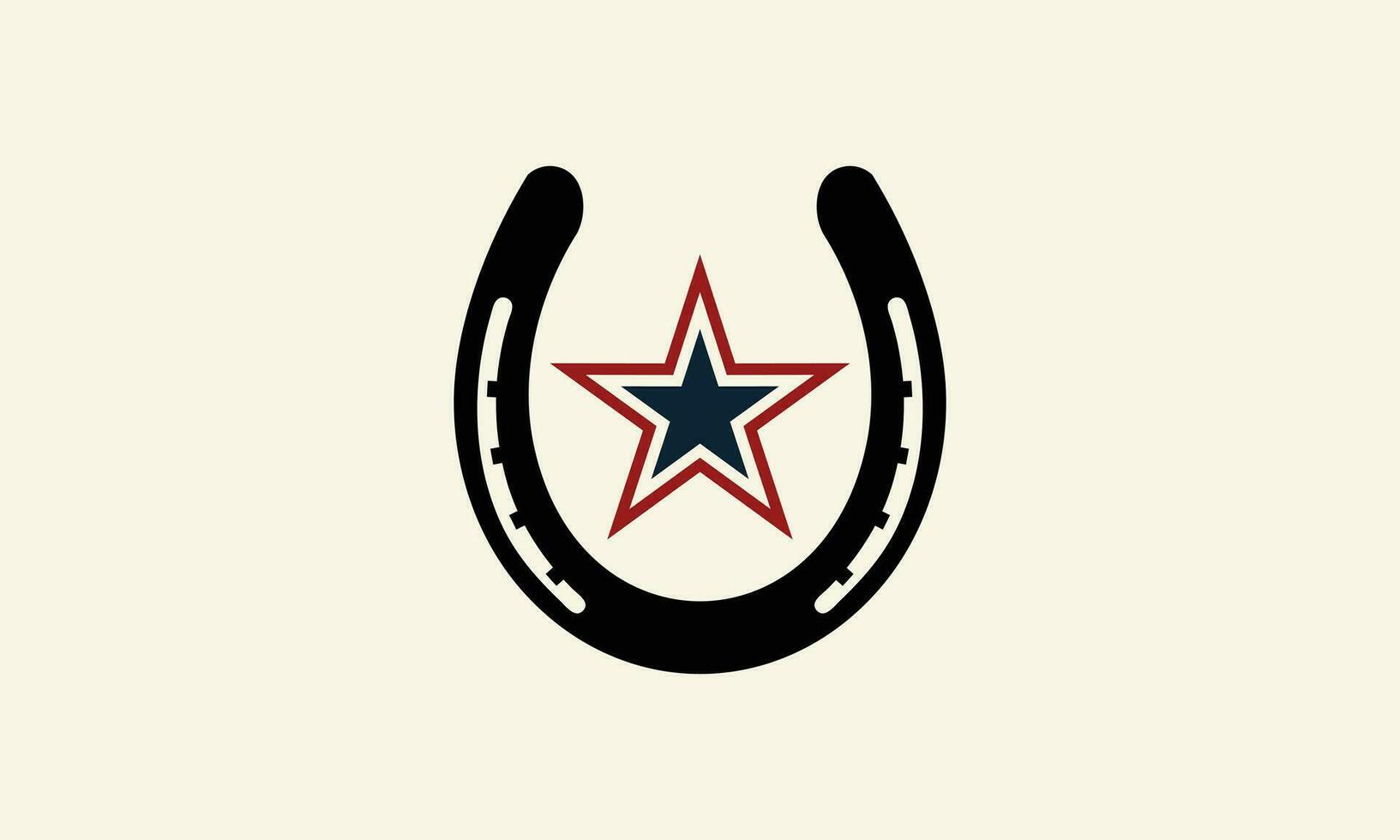 line art horseshoe logo design vector