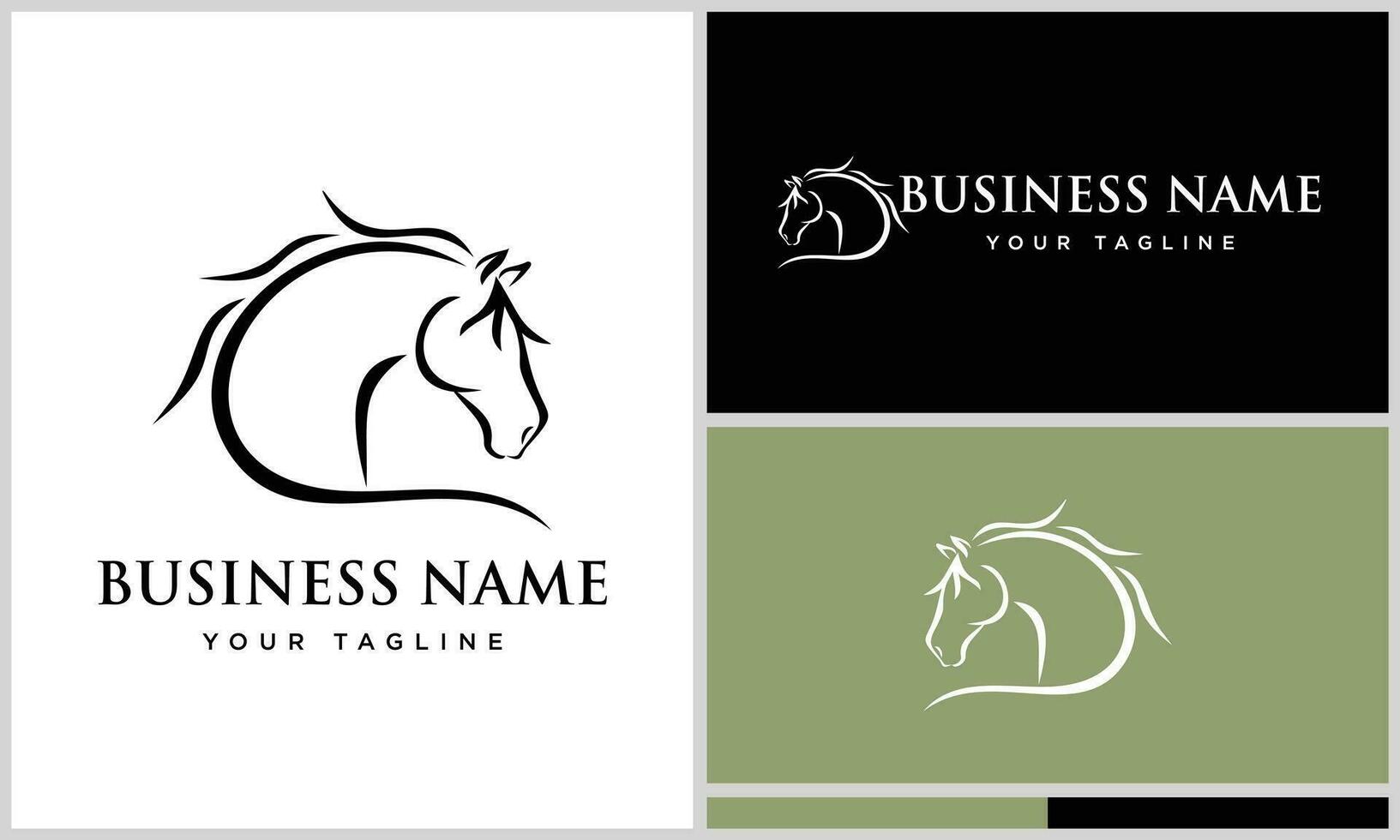 hand drawn horse head logo vector