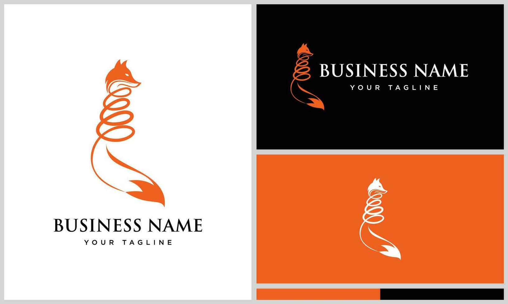 hand drawn fox logo template vector