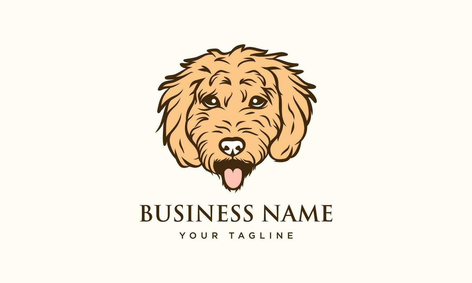 line art dog head logo vector