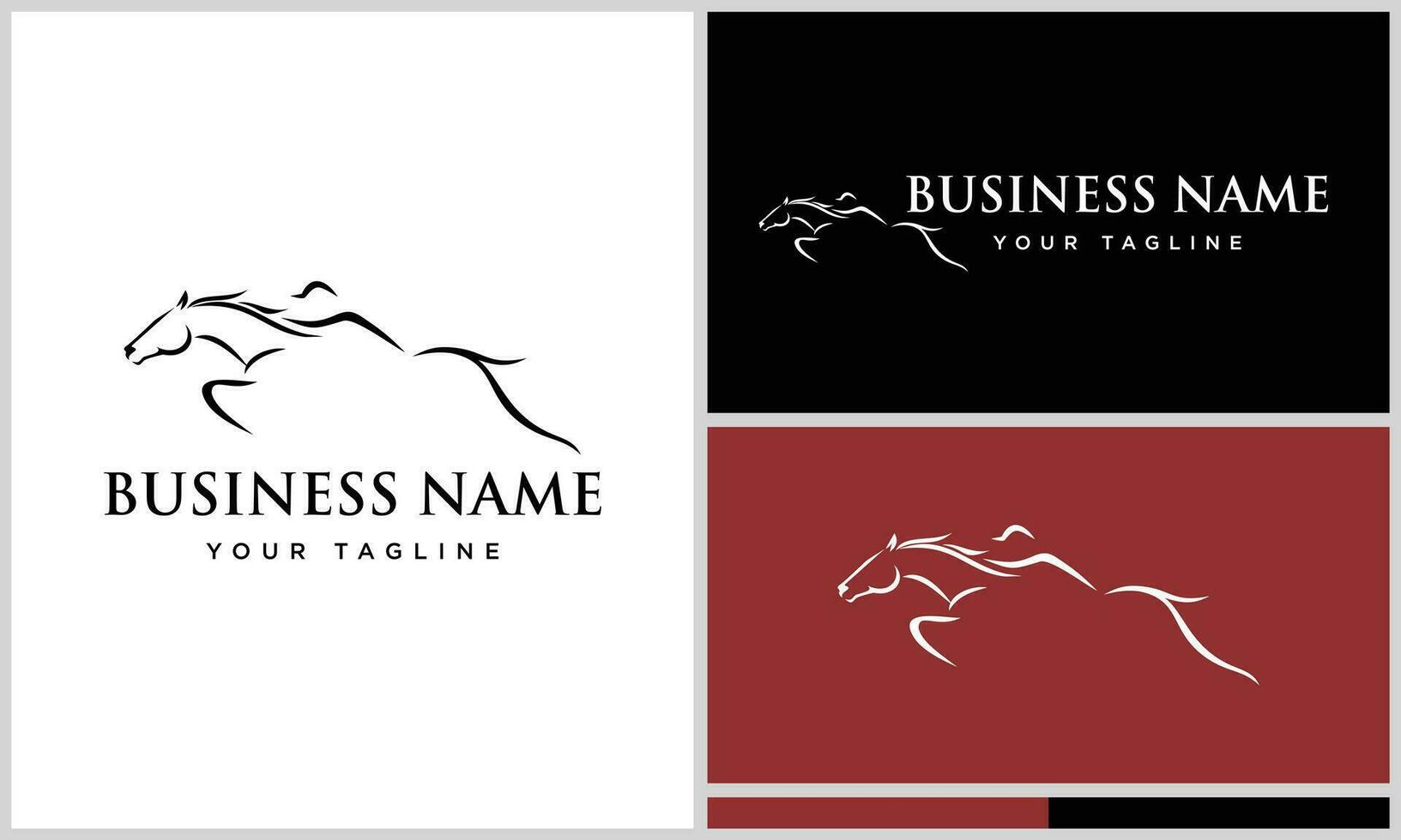 line art horse logo design vector