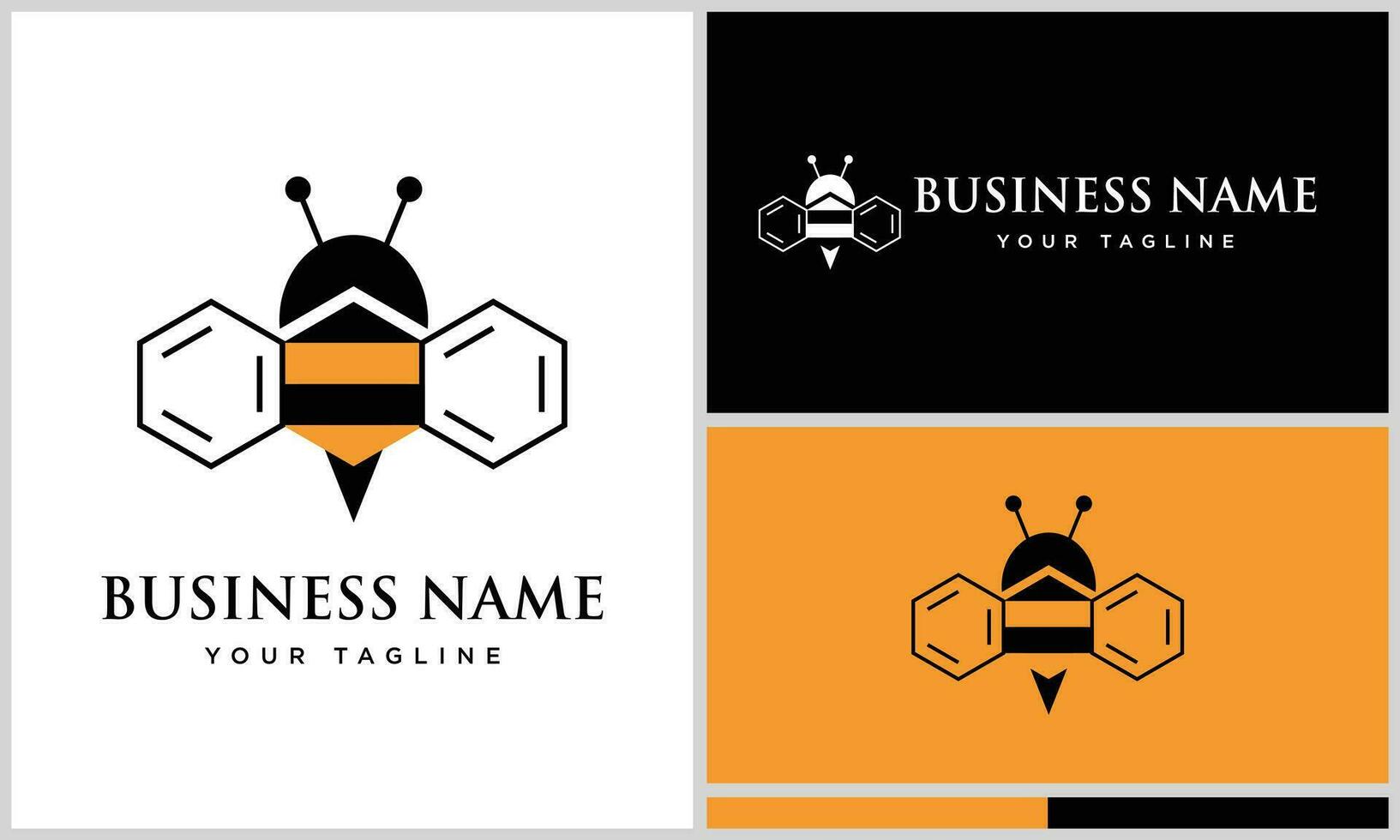 line art bee geometric logo vector