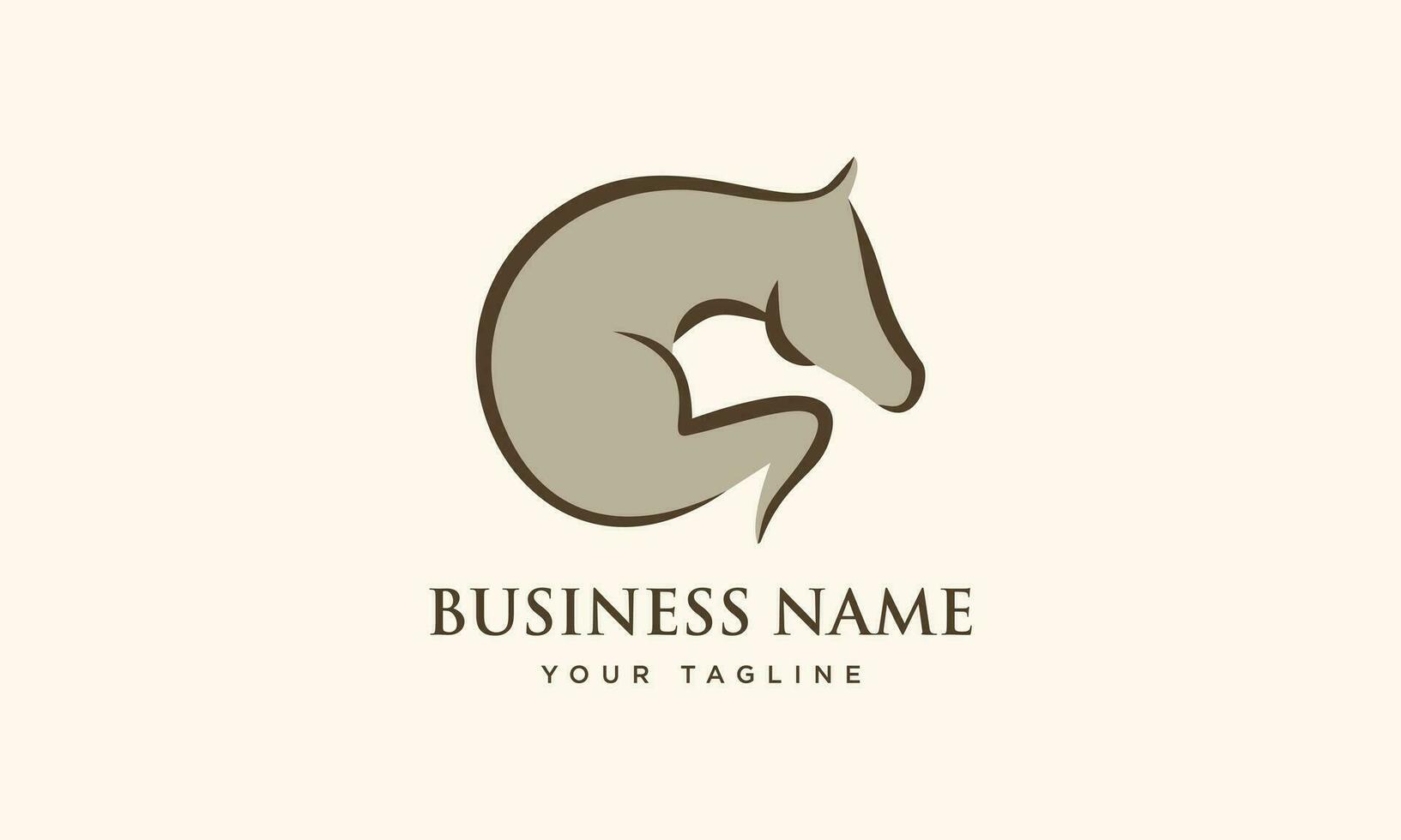 line art horse jumping logo vector