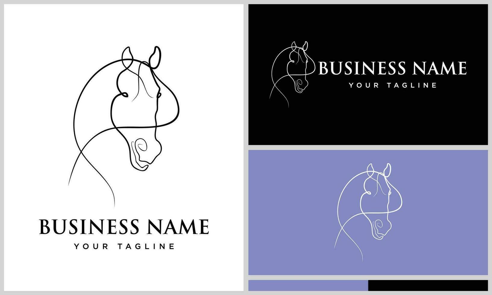 hand drawn horse head logo vector