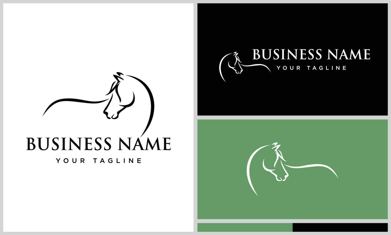 line art horse and man logo vector