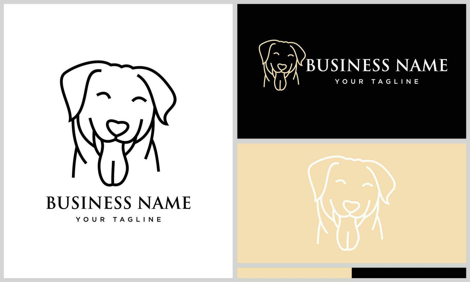 line art dog face logo vector