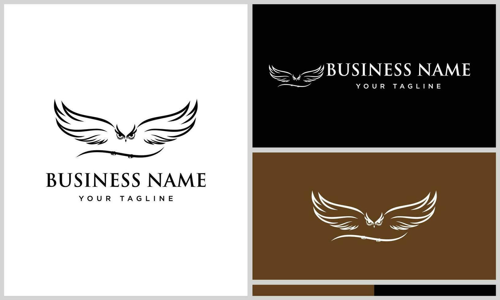 line art owl logo design vector