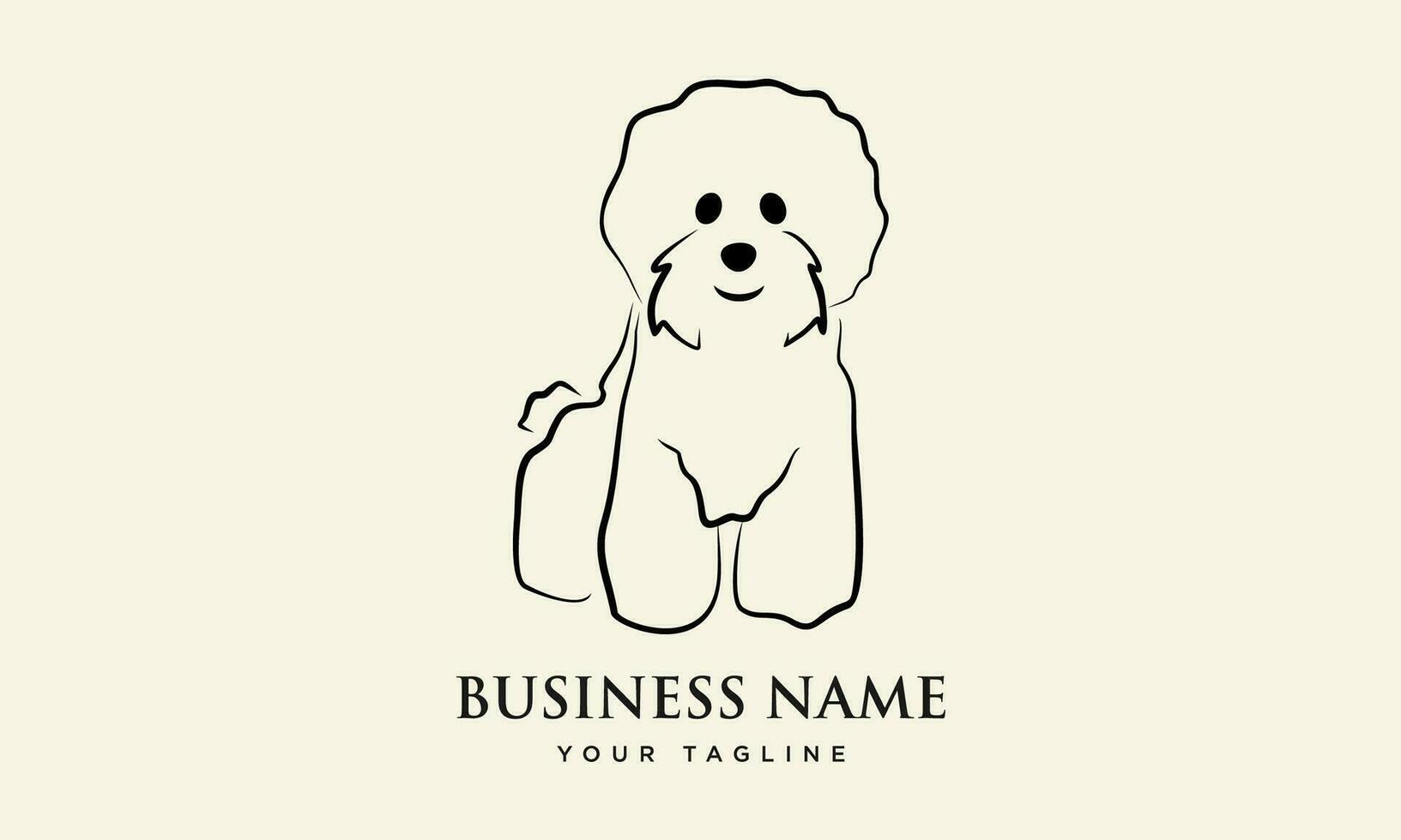 bichon logo template vector