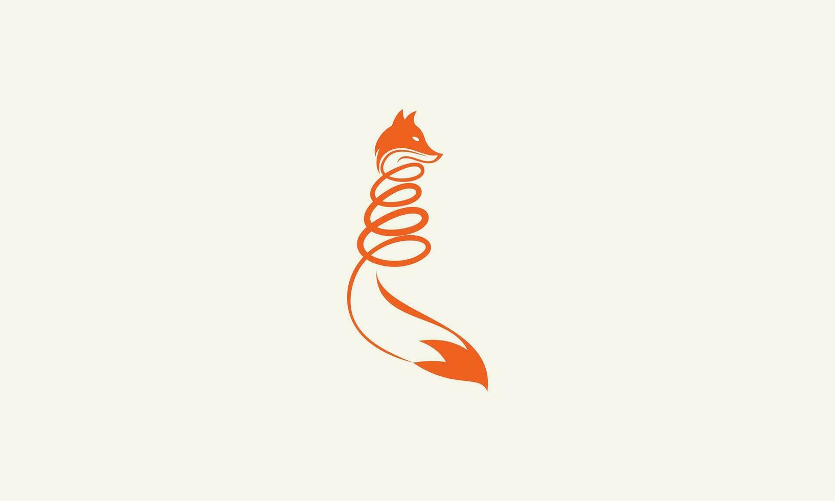 hand drawn fox logo template vector