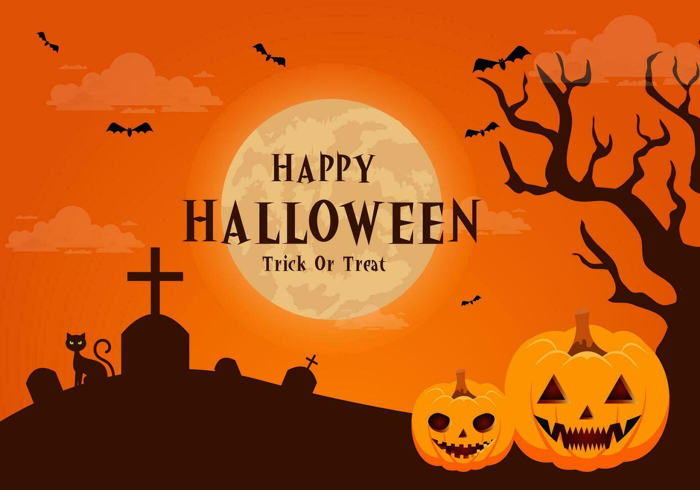 Flat background for Halloween celebration vector