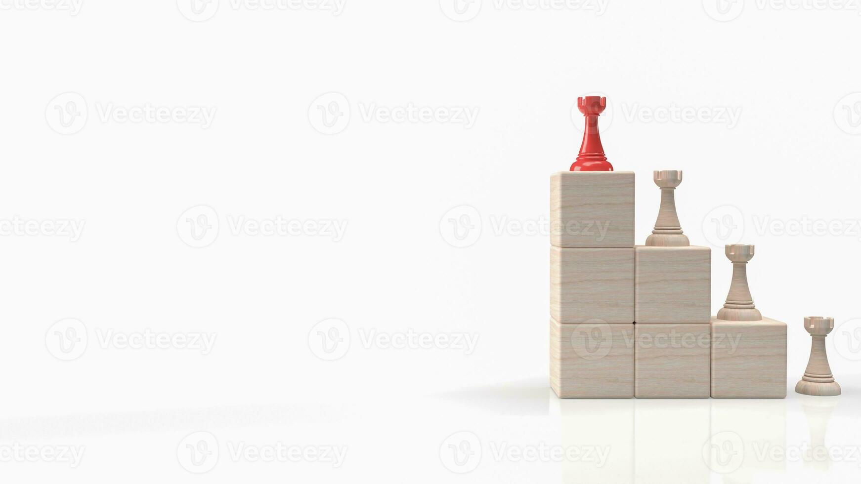 The chess on cube wood for Business concept 3d rendering photo