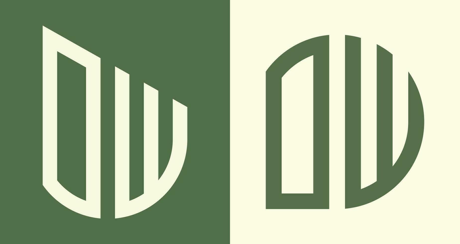 Creative simple Initial Letters OW Logo Designs Bundle. vector