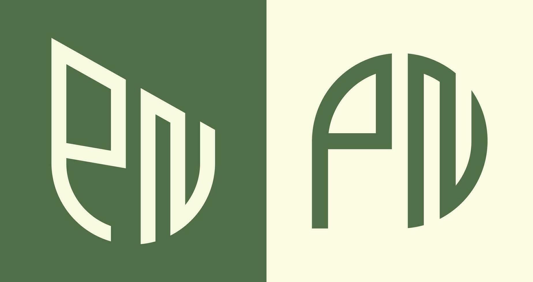 Creative simple Initial Letters PN Logo Designs Bundle. vector