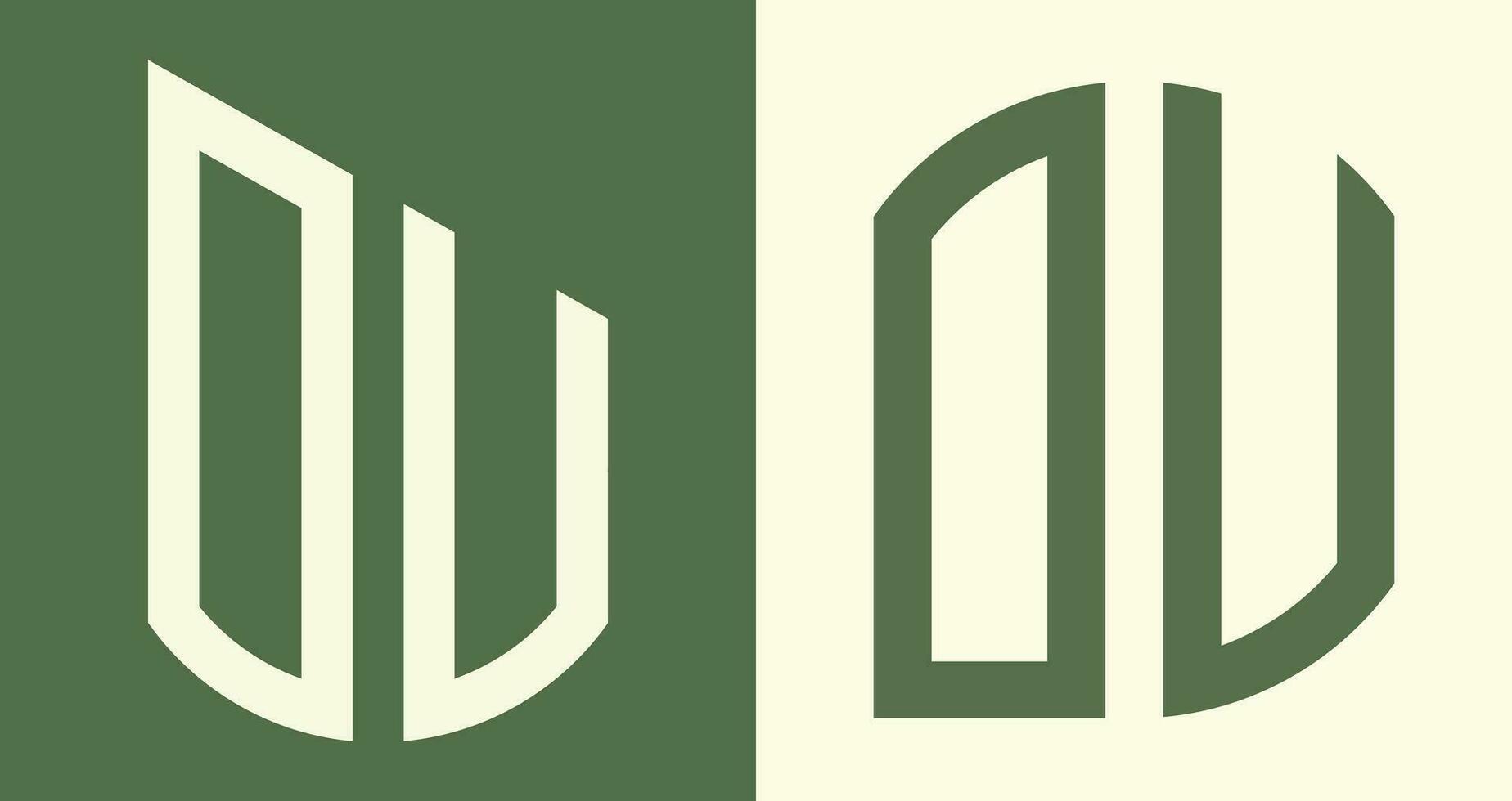 Creative simple Initial Letters OV Logo Designs Bundle. vector
