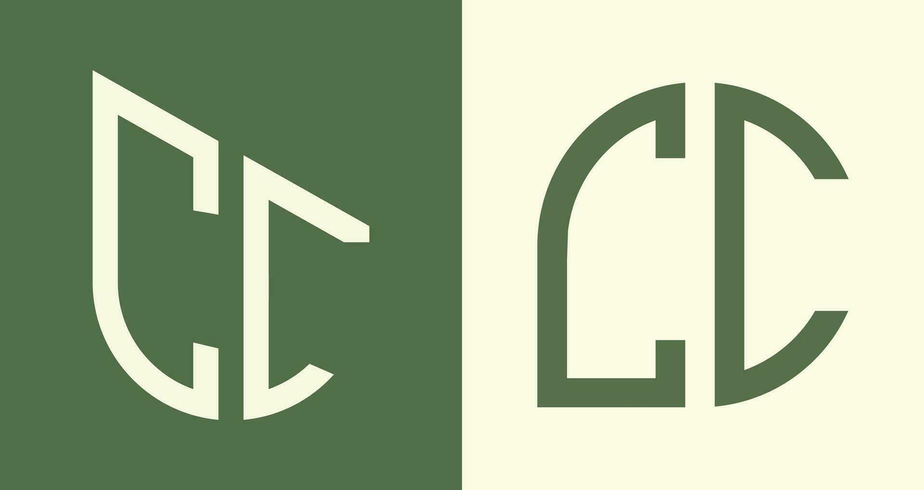 Creative simple Initial Letters CC Logo Designs Bundle. vector