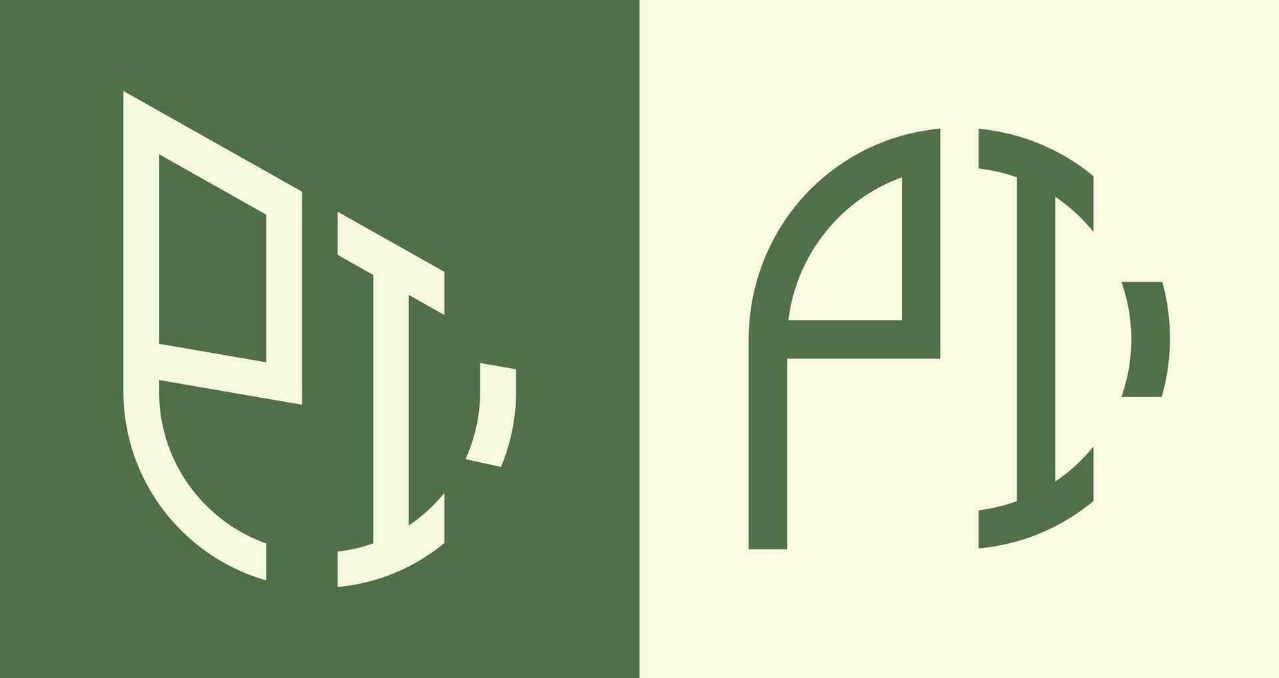 Creative simple Initial Letters PI Logo Designs Bundle. vector
