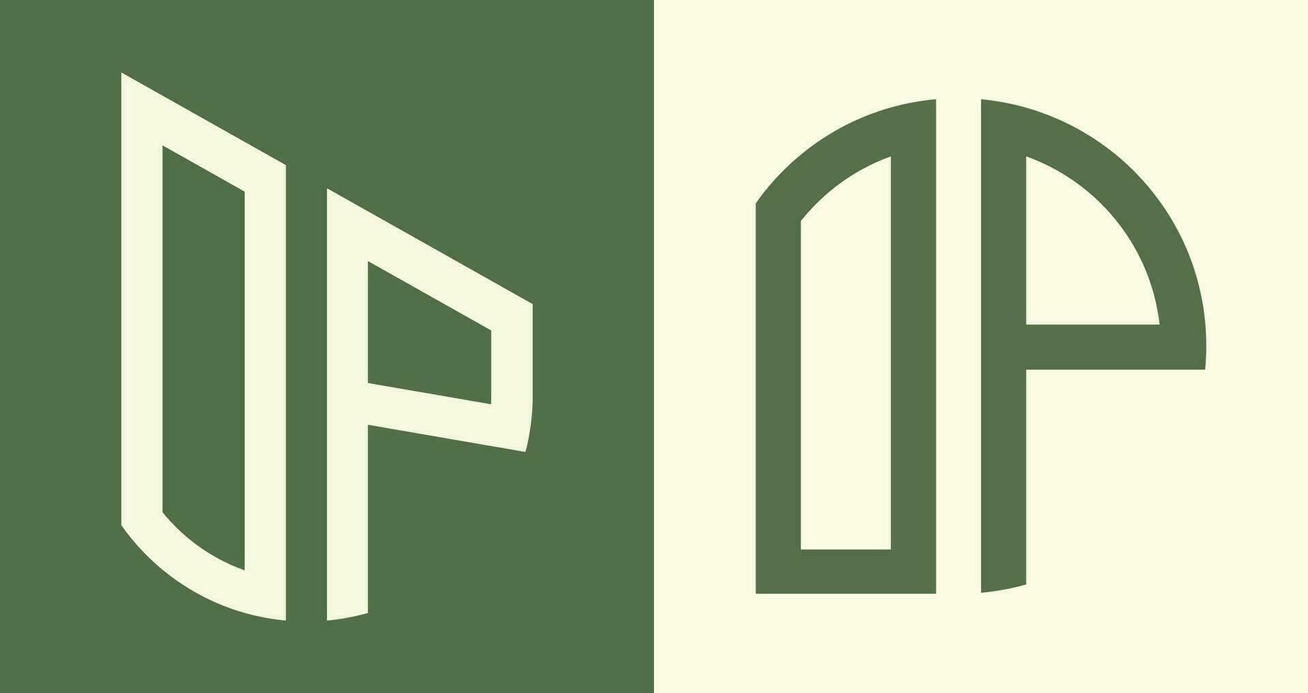 Creative simple Initial Letters OP Logo Designs Bundle. vector