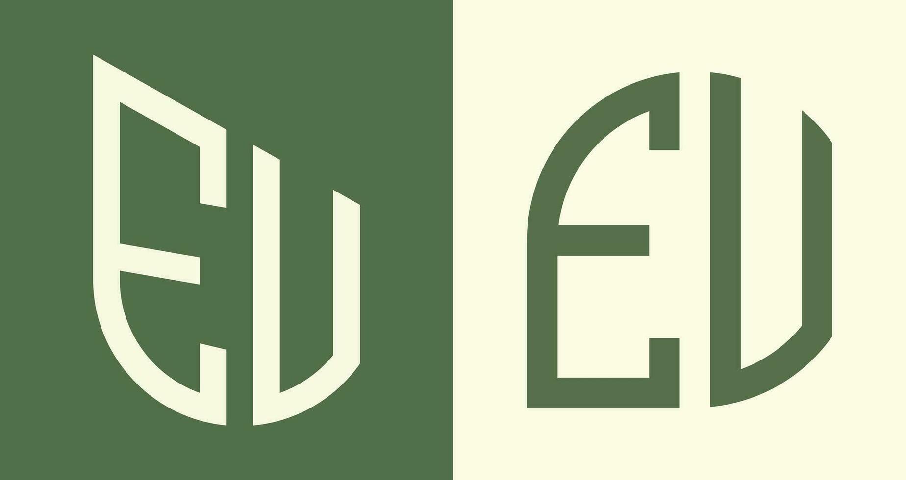 Creative simple Initial Letters EV Logo Designs Bundle. vector