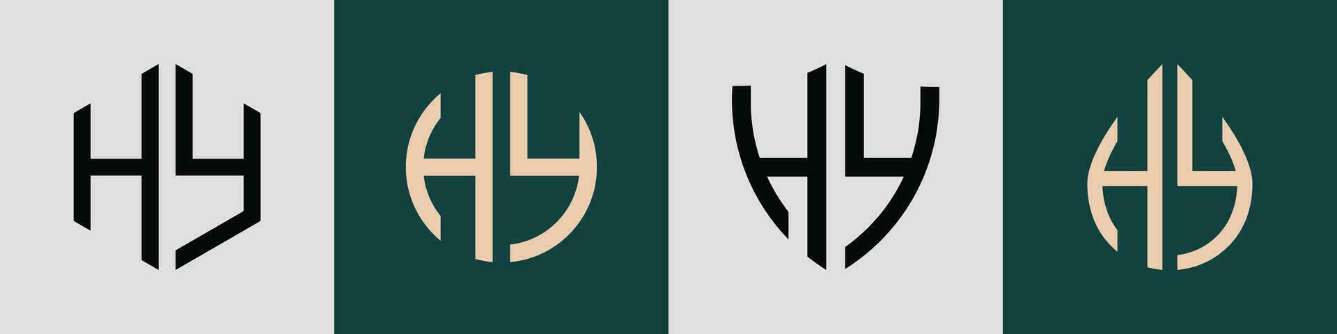 creativo sencillo inicial letras hy logo diseños manojo. vector