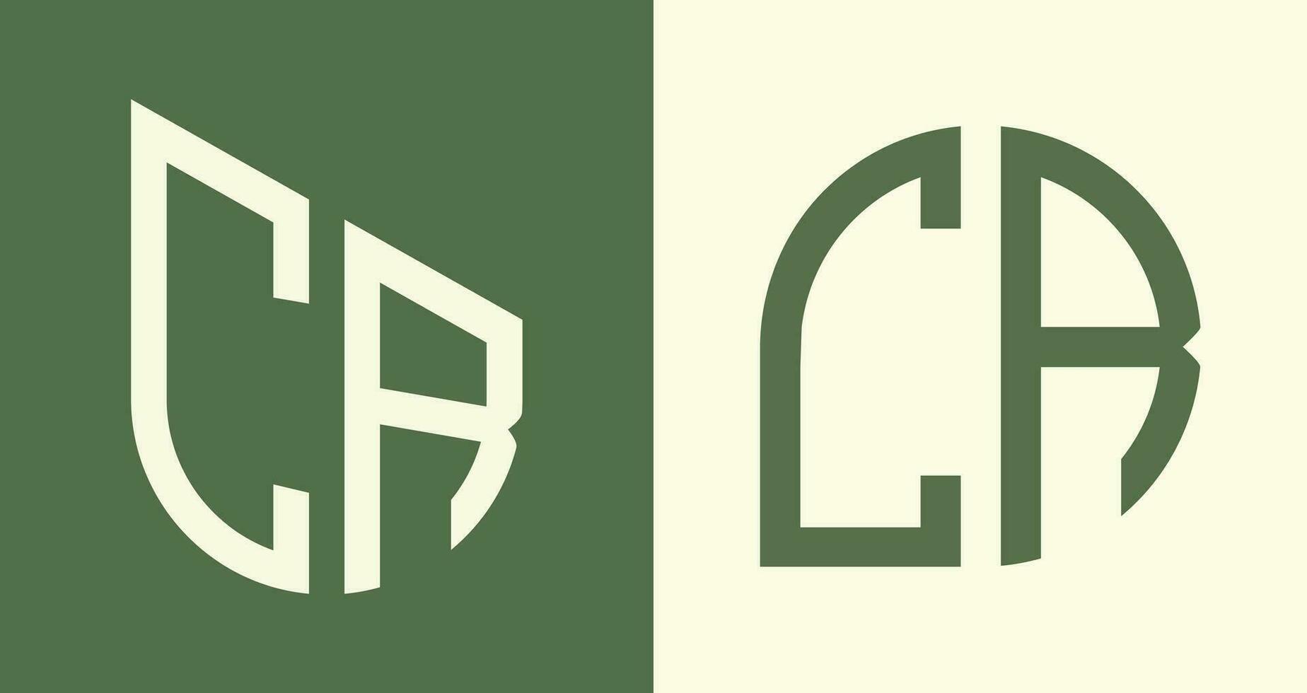 Creative simple Initial Letters CR Logo Designs Bundle. vector