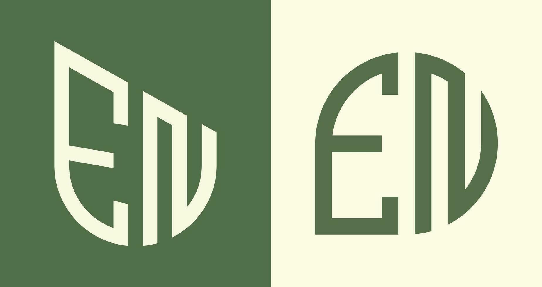 Creative simple Initial Letters EN Logo Designs Bundle. vector