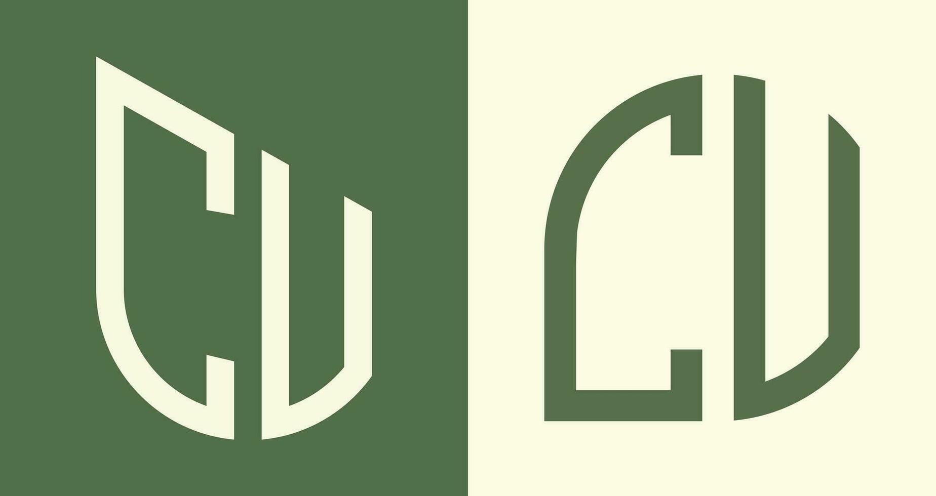 Creative simple Initial Letters CV Logo Designs Bundle. vector