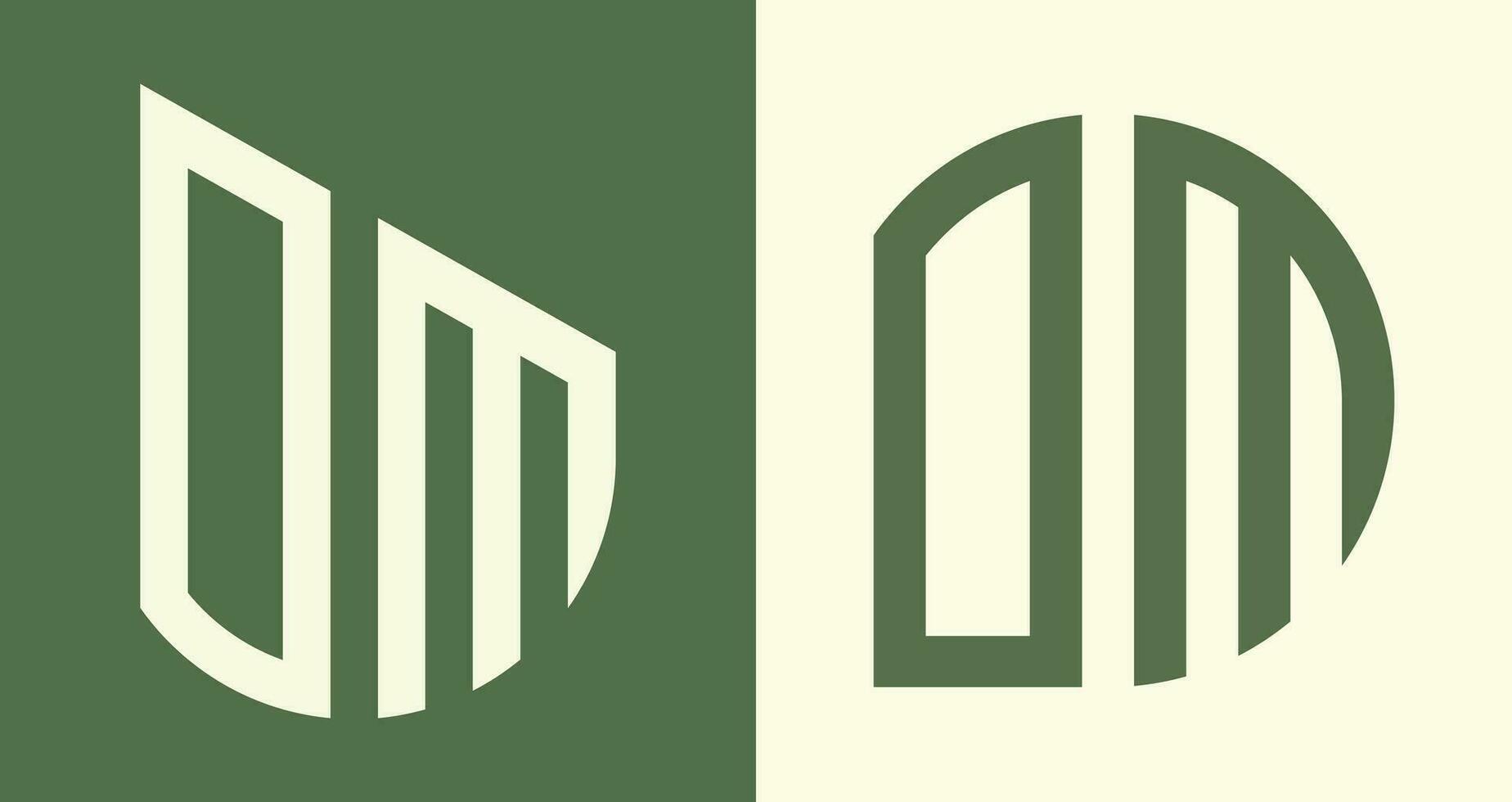Creative simple Initial Letters OM Logo Designs Bundle. vector