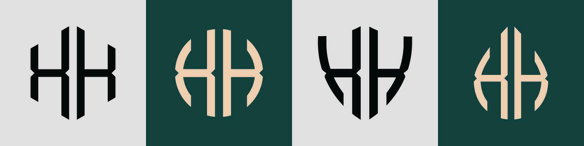 Creative simple Initial Letters XK Logo Designs Bundle. vector