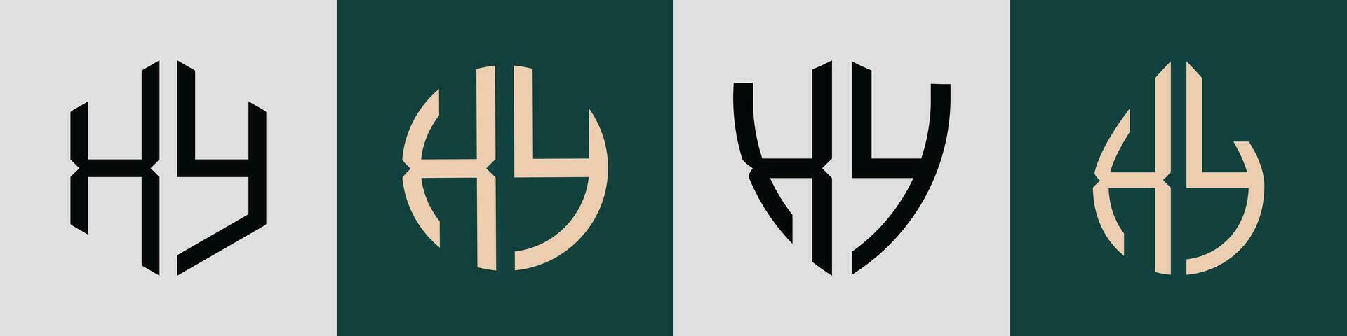Creative simple Initial Letters XY Logo Designs Bundle. vector