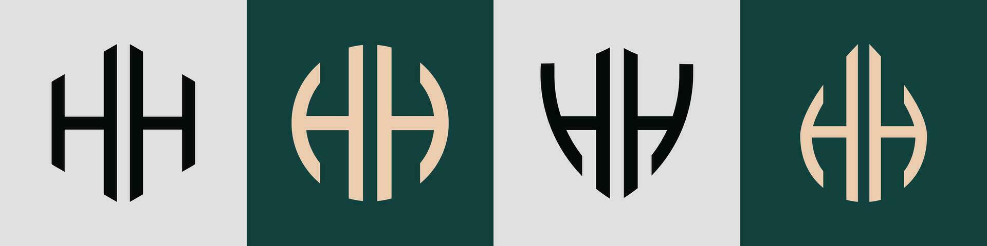 Creative simple Initial Letters HH Logo Designs Bundle. vector