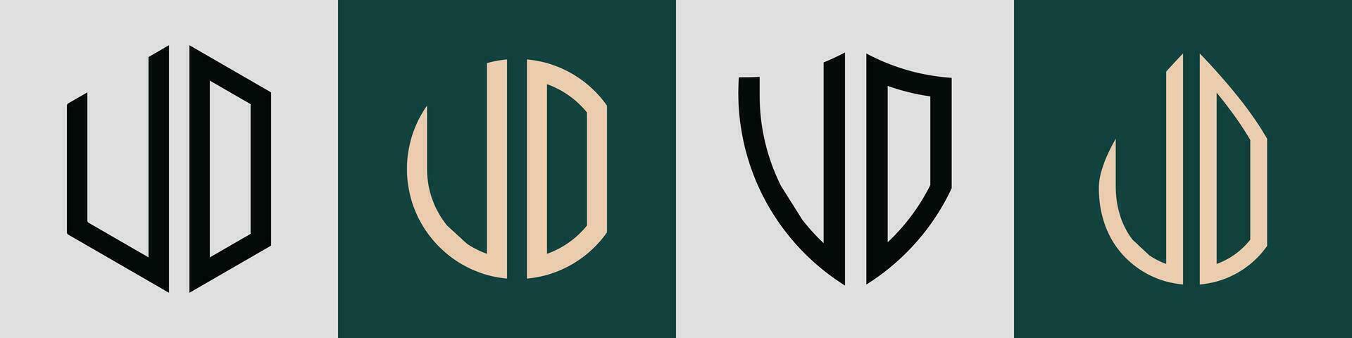 creativo sencillo inicial letras uo logo diseños manojo. vector
