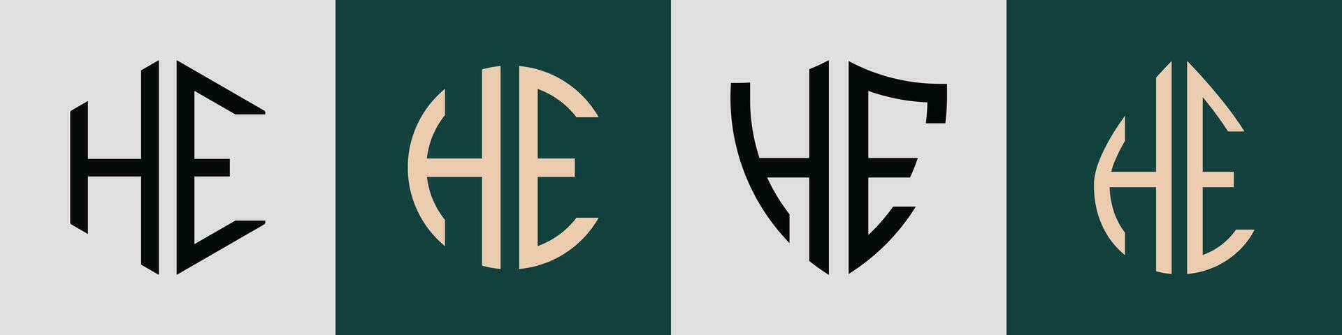 creativo sencillo inicial letras él logo diseños manojo. vector