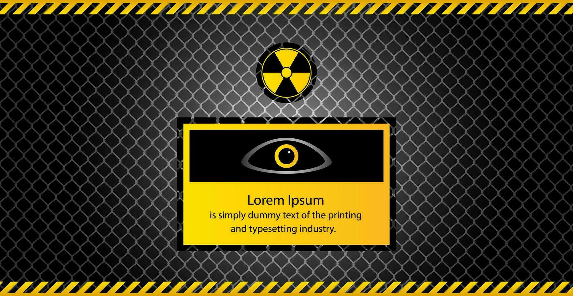 Abstract warning background, attention. Warning sign banner with hazard symbol. internet danger concept, technology, network security protection, industrial banner. vector