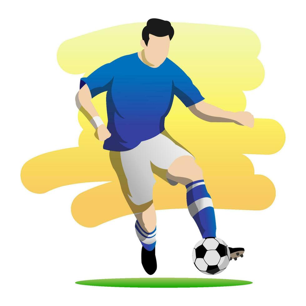 Vector Illustration in Simple Flat Design Style of a Football Player