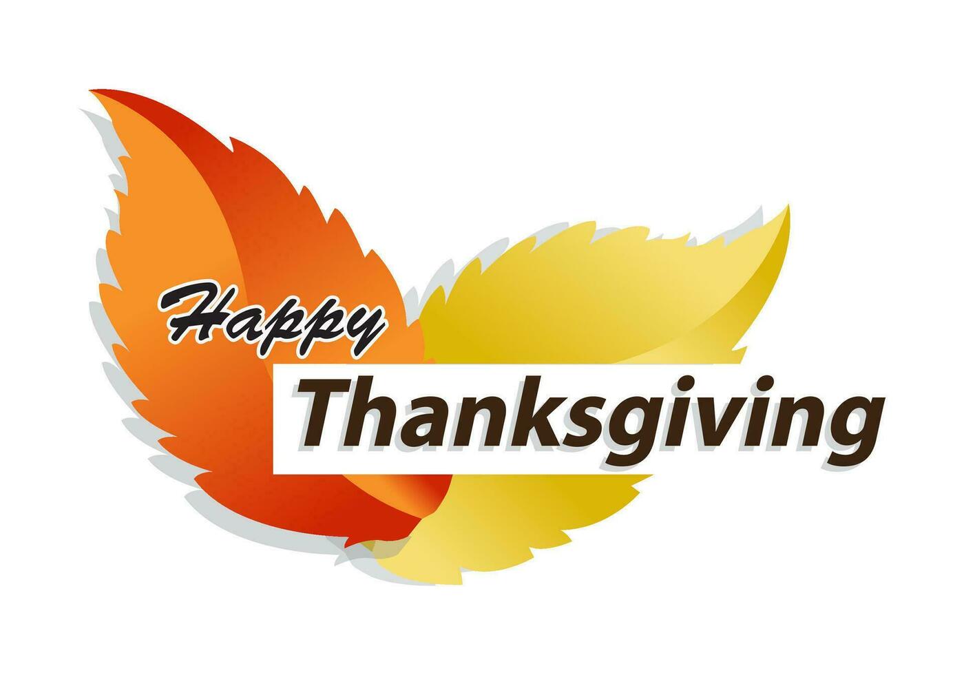 Happy Thanksgiving Day Vector Illustration With Autumn Leaves and White Background