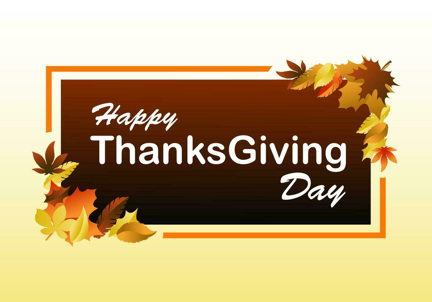 Happy Thanksgiving Day Vector Illustration With Autumn Leaves and Pastel Colored Background