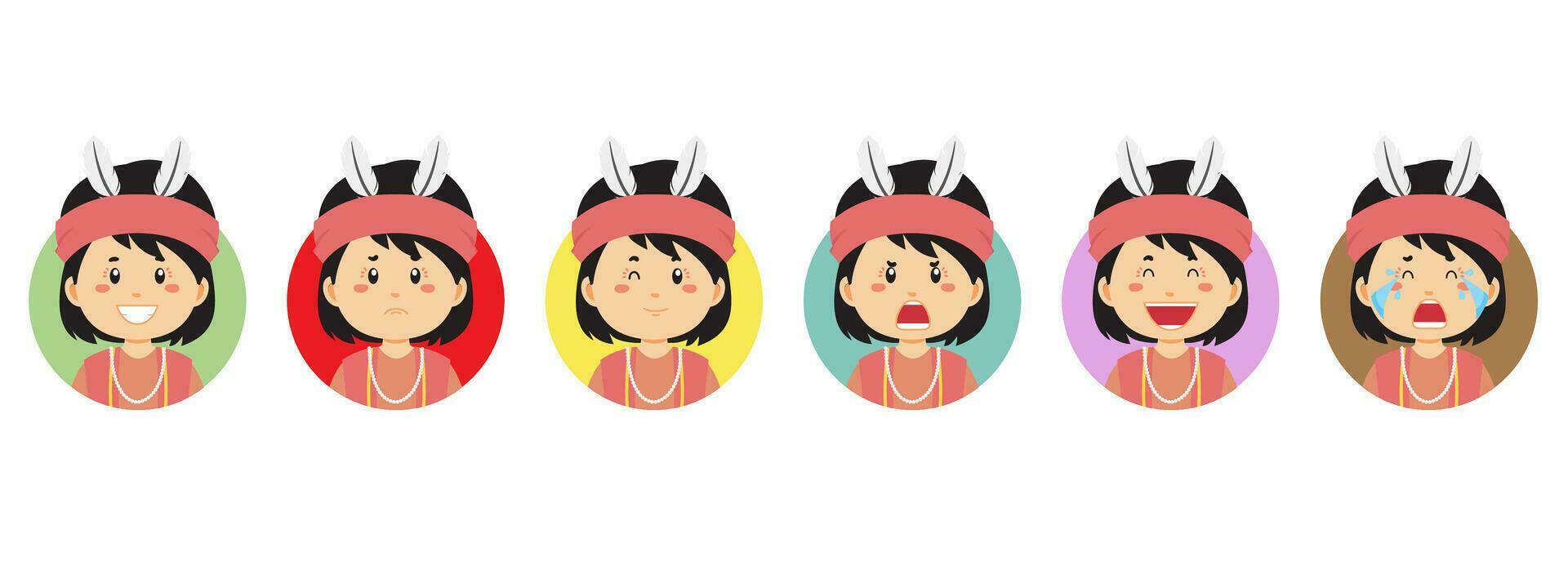 Central Kalimantan Avatar with Various Expression vector